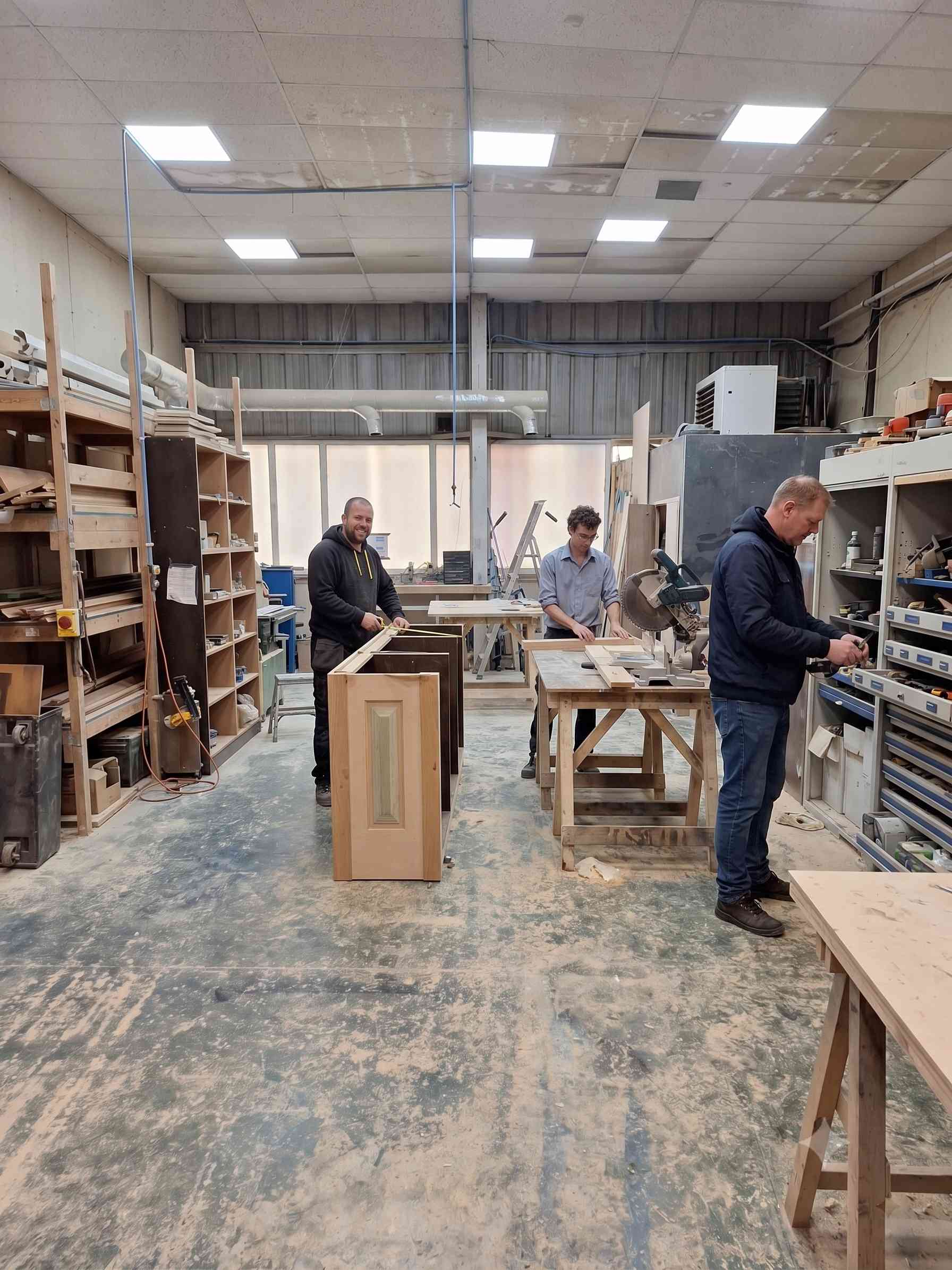 M2M Joinery — workshop bench assembly, Sheffield