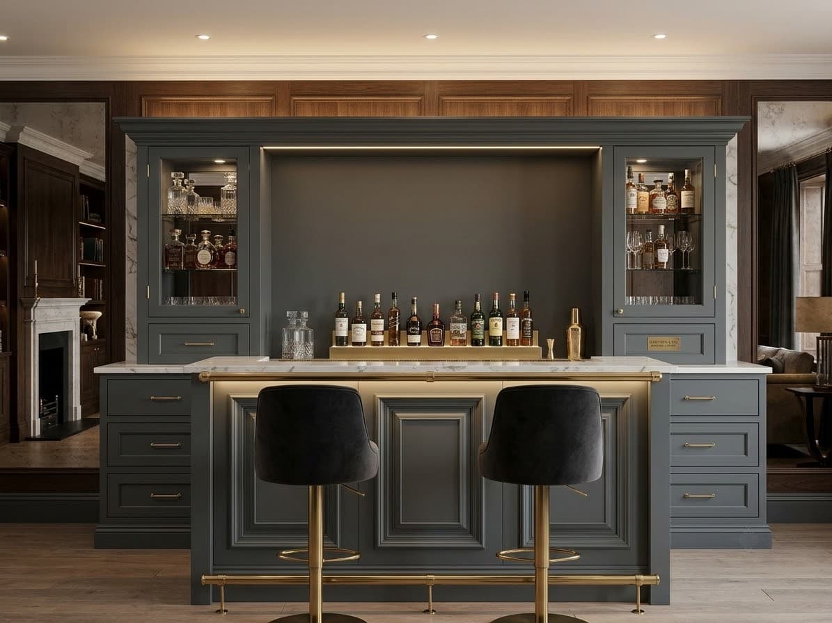 Bespoke statement home bar and entertaining space