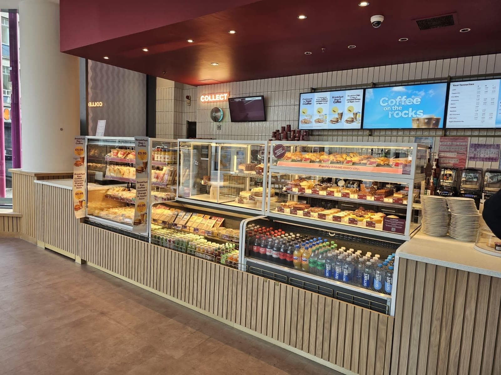 Costa Coffee commercial seating and bar joinery installation